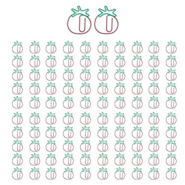 Imagem de 100 peças de clipes de papel em formato de metal, estilo bonito, leves, clipes de escritório portáteis para classificação de arquivo de documentos, divertidos, coloridos,