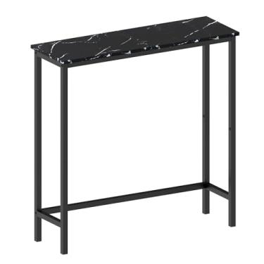 Imagem de HollyHOME Mesa de console estreita, mesa de entrada fina de 75 cm, suporte de sofá, prateleira de corredor para corredor, quarto, sala de estar, hall de entrada, preto