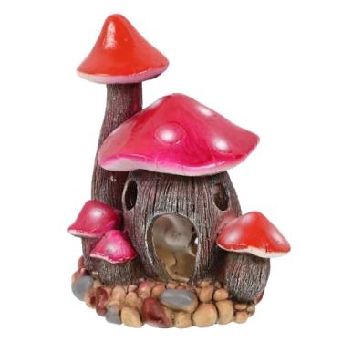 Imagem de 1pc Fish Tank Mushroom Cave Fish Tank Decoration Ornament Terrarium Decorations Accessories Artificiales para Reptile Vase Climbing Pet Resin Supplies