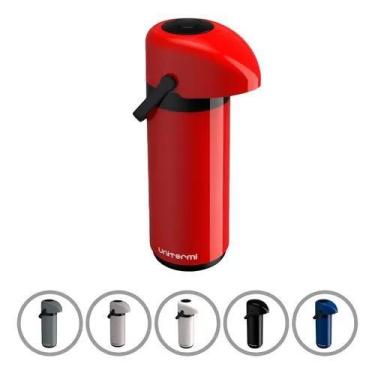 Imagem de Garrafa Térmica 1 Litro 1l Verona Unitermi Vidro Café Água COR VERMELH