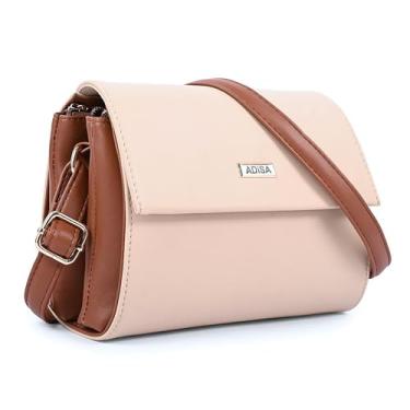 Imagem de ADISA Bolsa tiracolo transversal dupla feminina (SL5158), Off-white, Medium, Ocidental