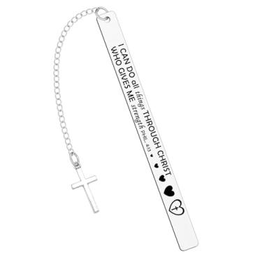 Imagem de Marcadores de livros bíblicos inspiradores de metal para amantes de livros, batismo religioso, confirmação de aniversário, presentes de estudo da Bíblia