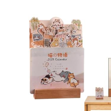 Imagem de Calendário de mesa 2025,Calendário de mesa 2025 | Decoração de calendário de mesa com base de - Planejador de calendário mensal, calendário pequeno, ecológico e elegante exibição de data para mesa