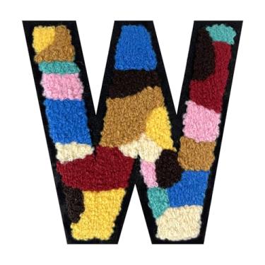 Imagem de Patch de letra de chenille simples de 15 cm com aplique inicial do alfabeto para jaquetas, mochilas, chapéus e presentes personalizados, aplique premium de estilo universitário para roupas