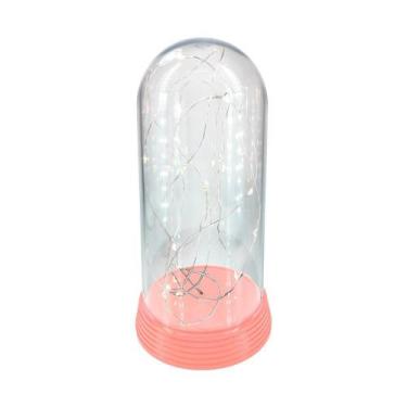 Imagem de Luminária Cúpula Encantada Com Luzes De Led Base Rosa - Amor Lindo