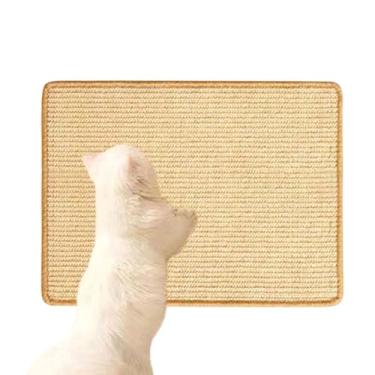 Imagem de Arranhador de parede para gatos – protetor de móveis para gatos, tapete adesivo natural de sisal para animais de estimação para sofá, prateleira, degraus, escalada interna, protetor de canto