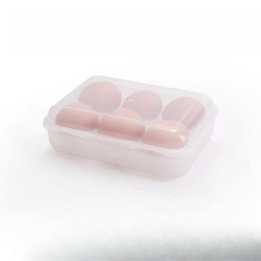 Imagem de Porta-ovos de plástico com 6 grades – Recipiente de armazenamento portátil para acampamento, piquenique e geladeira