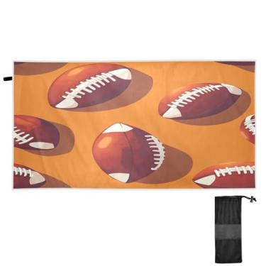 Imagem de Blueangle Toalha de praia retrô de rugby - Toalhas de viagem compactas e leves - Toalha de secagem rápida super absorvente para natação, acampamento e férias (336)