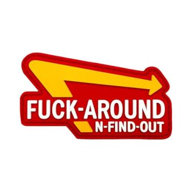 Imagem de Uijokdef Patch de PVC moral tático, design de seta vermelha e amarela, emblema luminoso de borracha macia com braçadeira de gancho, 4 x 9 cm (Pacote 1)