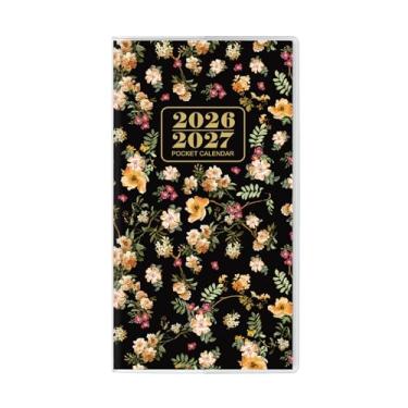 Imagem de Calendário de bolso 2026-2027, agenda mensal de bolsa - 17 cm x 9,4 cm - funciona de janeiro de 2026 a dezembro de 2027, calendário de bolso com capa de PVC para planejamento, organização e escritório