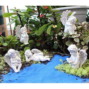 Imagem de TOPINCN Estatueta de Estacas de Anjo, Estátua de Jardim de Escultura Em Resina Em Miniatura para Vasos de Plantas, 6 Cm, Perfeita para Mini Paisagens e Espaços Ao Ar Livre
