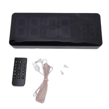 Imagem de Serounder Relógio de Parede Digital, Display de 6 Dígitos Com Controle Remoto WiFi Correção Automática de Tempo 3 Níveis de Brilho Display de Temperatura e Umidade, para Quarto Oficina