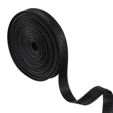 Imagem de LXUEJIE Fita de polarização dupla de 1/2 polegada, fita de encadernação de polarização contínua de 21 metros, fitas de tecido preto para costura, costura, acolchoada, bainha tubulação (1/2 polegada x