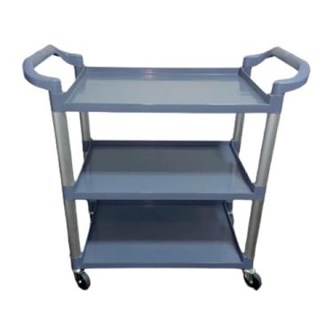 Imagem de Perfect Pro, Carro Triplex Bandeja, Com Rodas, 3 Prateleiras - Cinza