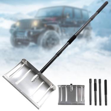 Imagem de Pá de neve, empurrador de neve de alumínio – design leve e portátil de 178 cm para limpeza de neve de pavimento eficiente e sem esforço, limpeza de entrada de automóveis de inverno, para emergência de
