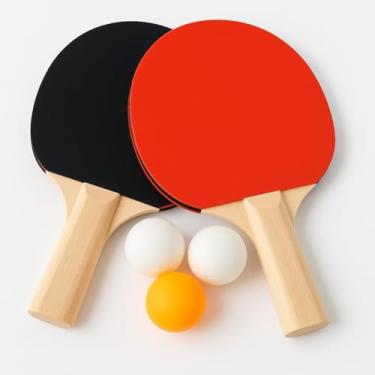Imagem de Kit 2 Raquetes para Ping Pong 3 Bolinhas