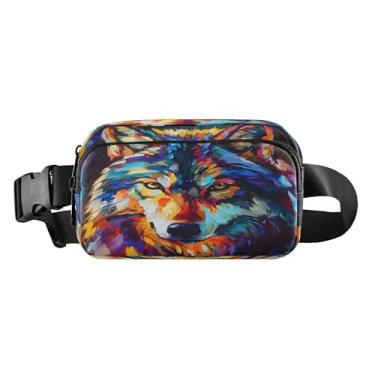 Imagem de CEBUGI Pochetes de caminhada para homens e mulheres, pochetes de aquarela resistentes à água com cinto ajustável para treino, viagem, corrida