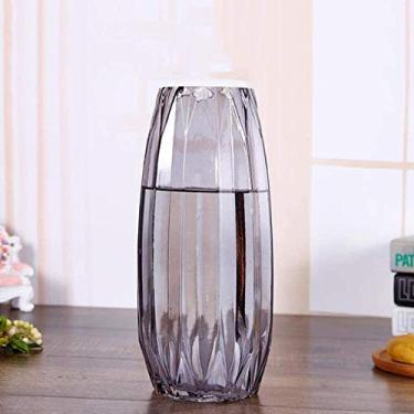 Imagem de YYBOES Vaso de vidro para vasos de flores, bom papel decorativo, estilos de decoração, presentes de aniversário, vasos comuns, casamento, férias, frasco de vidro com boca de garrafa de formato muito