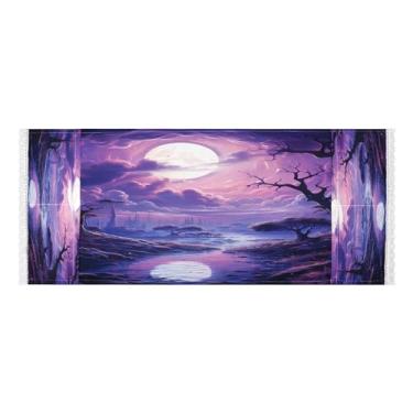 Imagem de Wassud Capas roxas para lavadora e secadora noturna, protetor de lavadora com sacos de armazenamento, capa de geladeira à prova de poeira com bolsos para lavanderia doméstica, cozinha, 120 x 55 cm