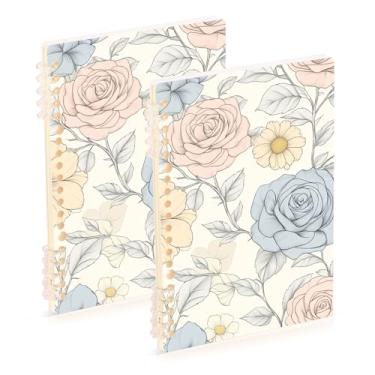 Imagem de Burbuja Cadernos com nome, papel pautado universitário A5 com 60 folhas, fichário para escritório, 2 unidades