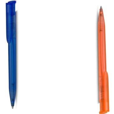 Imagem de Caneta Esferográfica Retrátil com Touch Screen, Azul, Corpo Plástico Cilíndrico, Grip Emborrachado, Ponta Fina 0.7mm, para Escrita em Papel, Moderna (Azul e Laranja)