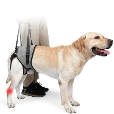 Imagem de Peitoral de suporte para pernas traseiras, alça para cães grandes, suporte de perna traseira para ajudar a reabilitar os membros traseiros de cães idosos com pernas traseiras fracas (G), Preto, L