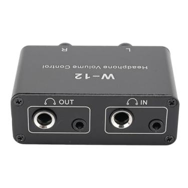 Imagem de Jiawu Função Mudo do Atenuador de Volume Estéreo de 3,5 Mm 6,35 Mm para Controle Rápido de Alto-falantes e Instrumentos Liga de Alumínio Preto