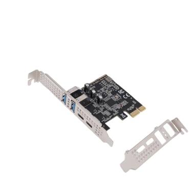 Imagem de ASHATA Placa PCIe USB 3.2, Placa de Expansão PCIe para USB 3.2 Gen 1 Com Largura de Banda de 20 Gbps, 2 Portas Tipo C e 2 Portas Tipo A, Adaptador PCI Express para PC de Mesa