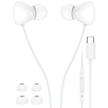 Imagem de Fones de ouvido para iPhone de 17 polegadas com fio, Apple Air Max com fio, fones de ouvido com microfone para iPhone 17 Pro Max 16 15, USB C com fio para Google Pixel 10 Pro XL, fones de ouvido com