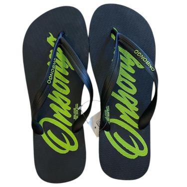 Imagem de Chinelo Onbongo Com Tiras E Solado Preto Logo Onbongo Verde-Unissex
