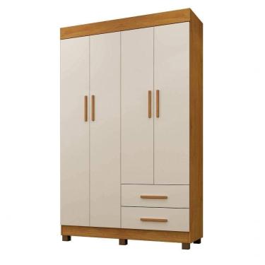 Imagem de Roupeiro Copacabana New 4 Portas 2 Gavetas Benetil Cinamomo-off White