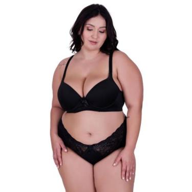 Imagem de Conjunto de Lingerie Plus Size Reforçado Sutiã e Calcinha Cintura Alta
