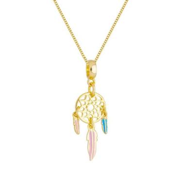 Imagem de Colar Pingente Filtro dos Sonhos Banhado a Ouro 18k - Work Semijoias, 