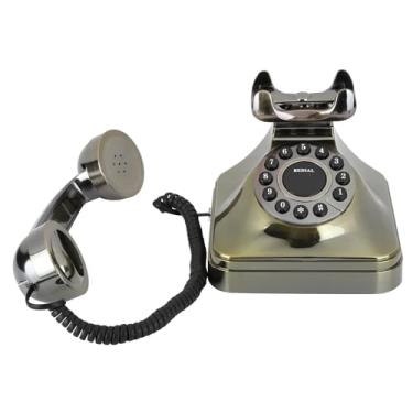 Imagem de Akozon Telefone Fixo Vintage Em Bronze Antigo - Qualidade de Chamada de Alta Definição, Design de Botão Grande, Ideal para Uso Doméstico Com Fiação Britânica e Americana