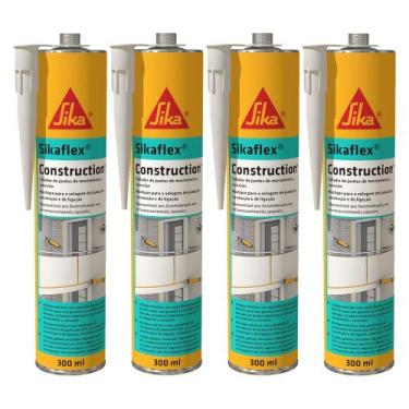 Imagem de Kit 4 Adesivo Sikaflex Construction Construção Branco 300ml
