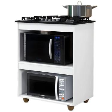 Imagem de Balcão Para Cooktop 4 Bocas Turim Branco Kaiki Móveis