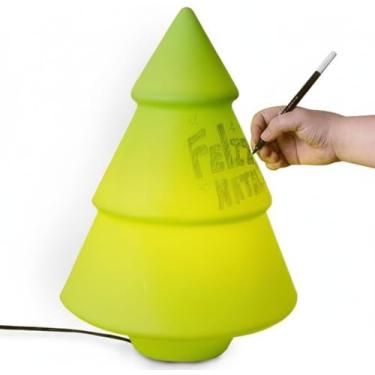 Imagem de Luminária Árvore de Natal Interativa Polietileno | Abajur de Mesa Bivolt p/Recados Natalinos e Mensagens | Decoração Criativa e Funcional | Natal