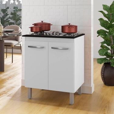 Imagem de Balcão Vani Para Cooktop 4 Bocas 2 Portas Cozinha Mb1 70cm Cor Branco Pc