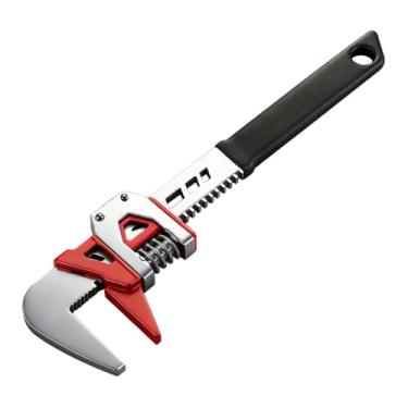 Imagem de KiBcsLic Chave de cano, reta, multifuncional, portátil, robusta e ajustável para encanadores, ideal para reparos domésticos e conexões de tubos.