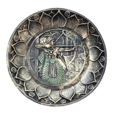 Imagem de Incensário Prato de Orixás 12 cm em Resina  Religiosos cor:OXÓSSI - Bi