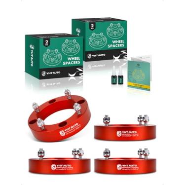 Imagem de YHTAUTO Espaçadores de roda de 4 x 156 mm de 4,8 cm para Polaris RZR, Magnum, Predator, Ranger, Sportsman, Xplorer, Yamaha Banshee, Blaster, Modelos Moto Raptor Espaçadores de Pneu 131 mm Diâmetro do Cubo 4 Lug 4 Peças Adaptadores Vermelhos