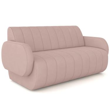 Imagem de Sofá 2 Lugares Sala Living Orgânico 168cm Fávara K01 Veludo Rosê - Lyam Decor