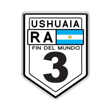 Imagem de Adesivo Resinado Ushuaia Ra Fin Del Mundo Ruta 3 6,2x8cm Cor Preto