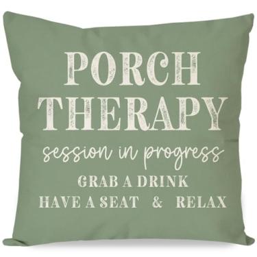 Imagem de PANDICORN Capas de almofada para casa de fazenda, 45,7 x 45,7 cm, sessão de terapia de varanda em andamento, verde sálvia, ao ar livre, rústica, decoração, primavera, verão, para decoração de sofá de