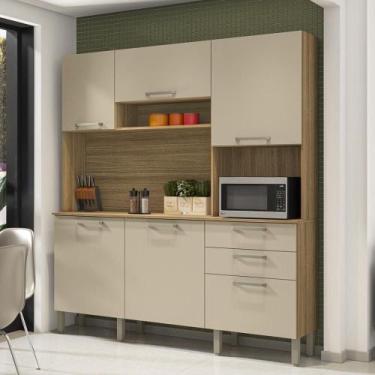 Imagem de Armario de Cozinha Compacta 6 Portas 2 Gavetas Italia - Kit's Paraná, 