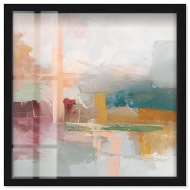 Imagem de Harbor Hues II Shadowbox Print Sunset Wall Art por Art Remedy, moldura preta, 43 x 43 cm