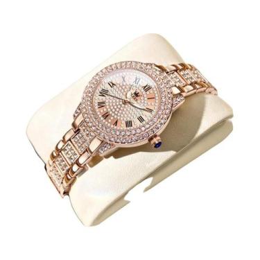 Imagem de Relógio De Pulso Feminino De Moda OLEVS Com Mostrador Romano, Diamante