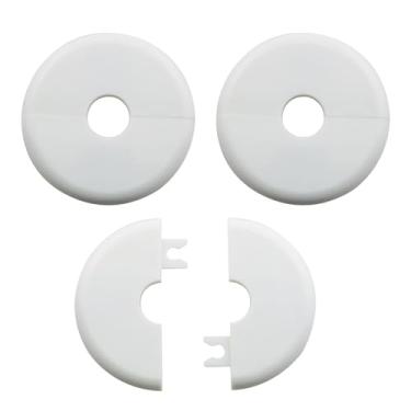 Imagem de DGBRSM 3 peças 17 mm flange de parede dividida autoadesiva plástico ABS tubo de furo redondo tubo de cabo de TV placa de cobertura decorativa cozinha banheiro anel de ocultação branco