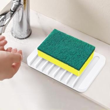 Imagem de Saboneteiras autodrenantes, escorredor de cachoeira de silicone, suporte de sabão para banheiro, prolongar a vida útil do sabonete, manter limpo a seco e fácil limpeza