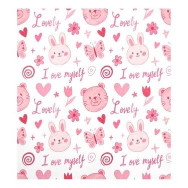 Imagem de Blueangle Capa magnética para lava-louças Coelhinhos Dia dos Namorados, decoração da capa da máquina de lavar louça, adesivos de eletrodomésticos, adesivos de eletrodomésticos, 58 cm C x 66 cm adesivo